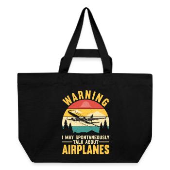 Flugzeug Flug Pilot Flugzeug Fluggesellschaft - Recycelte Shopping Bag von Stanley/Stella - Schwarz - Vorne