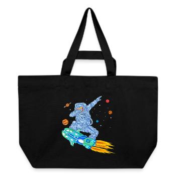 T-shirt spatial Astronaute en hoverboard - Cabas recyclé Stanley/Stella - noir - Devant