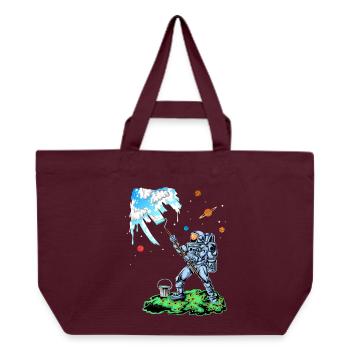 Astronaute peignant la chemise spatiale - Cabas recyclé Stanley/Stella - bordeaux - Devant