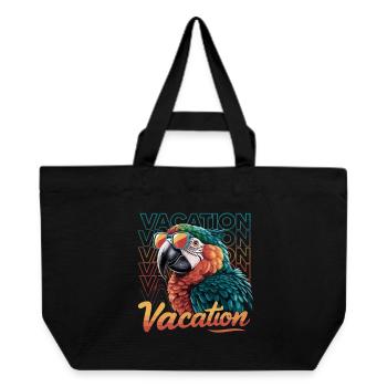 Papagei Urlaub Abenteuer mit Sommerbrille - Recycelte Shopping Bag von Stanley/Stella - Schwarz - Vorne