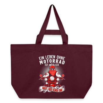 Leben auf zwei Rädern Sinn macht Motorrad Fahrer - Recycelte Shopping Bag von Stanley/Stella - Burgunderrot - Vorne