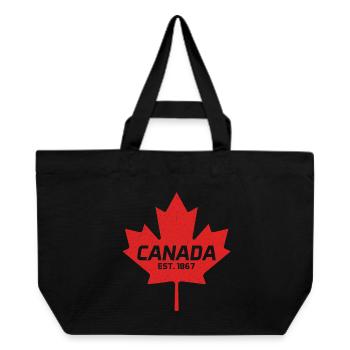 Canada Est, 1867, feuille d’érable du Canada millésime - Cabas recyclé Stanley/Stella - noir - Devant