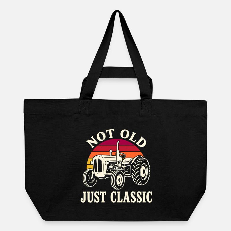 Not Old Just Classic Traktor - Recycelte Shopping Bag von Stanley/Stella - Schwarz