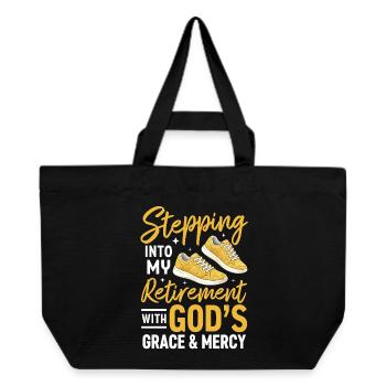 Stepping Into My Retirement With God's Grace - Recycled Shopping Bag Stanley/Stella - black - Front