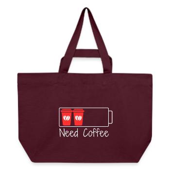 Caffeine = 100% charge - Recycled Shopping Bag Stanley/Stella - burgundy - Front