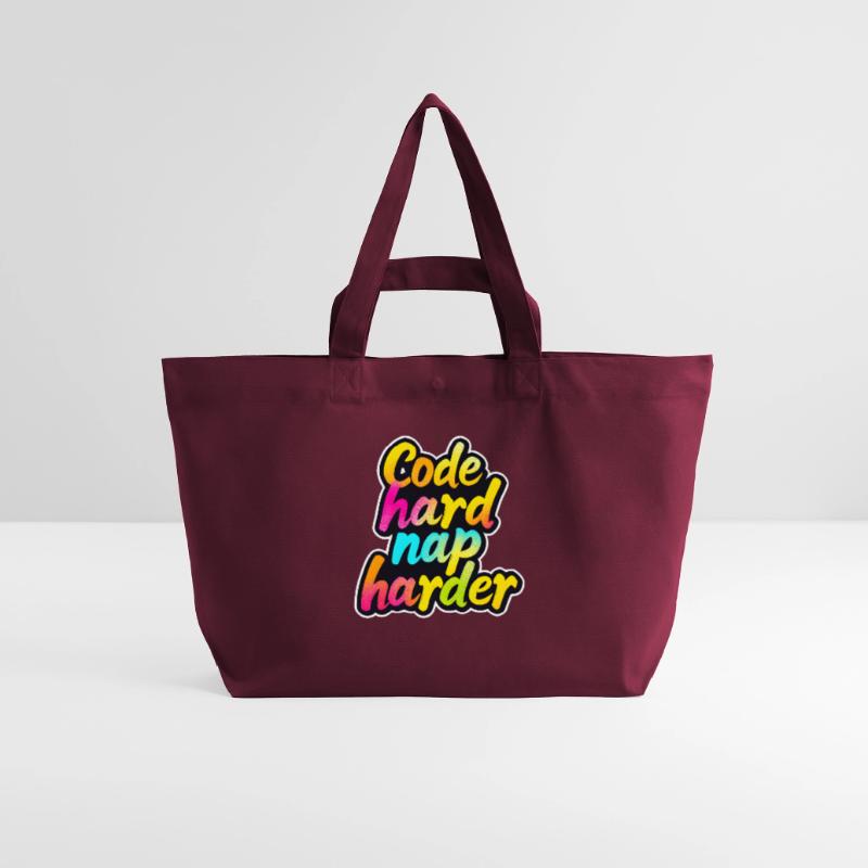 Code Hard Nap Harder Funny Programmer Tee Recycled Shopping Bag Stanley/Stella