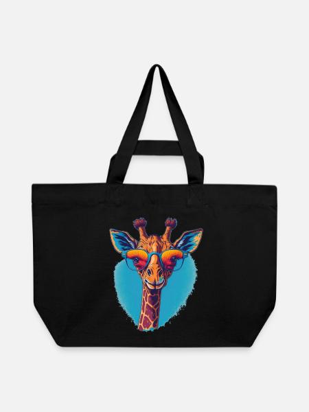 Giraffe mit Durchblick - Recycelte Shopping Bag von Stanley/Stella - Schwarz