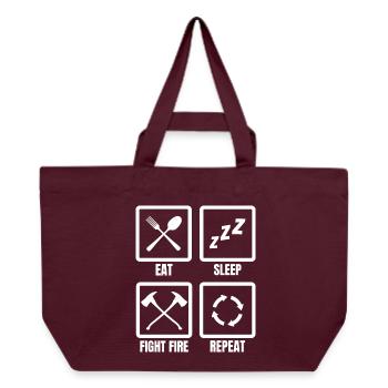 Eat Sleep Fight Fire Repeat - Recycelte Shopping Bag von Stanley/Stella - Burgunderrot - Vorne