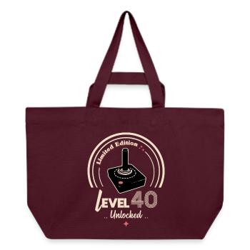 Design Gaming Level 40 freigeschaltet - Recycelte Shopping Bag von Stanley/Stella - Burgunderrot - Vorne