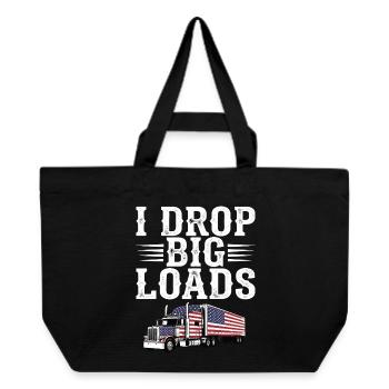 Trucker Patriotic US Semi Truck Driver - Recycled Shopping Bag Stanley/Stella - black - Front