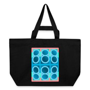 blue pattern, graphic art - Recycled Shopping Bag Stanley/Stella - black - Front