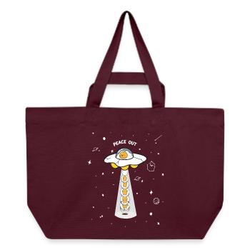 Peace Out UFO-Eier - Recycelte Shopping Bag von Stanley/Stella - Burgunderrot - Vorne