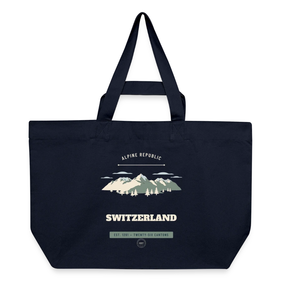 Switzerland badge on a recycled shopping bag stanley/stella, navy