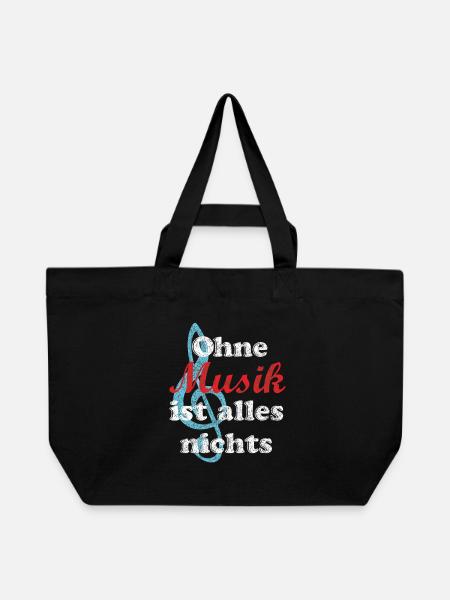 musik - Recycelte Shopping Bag von Stanley/Stella - Schwarz