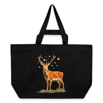 Deer with stars - Recycled Shopping Bag Stanley/Stella - black - Front