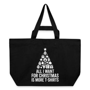 Christmas Wish: More T-Shirts - Recycled Shopping Bag Stanley/Stella - black - Front