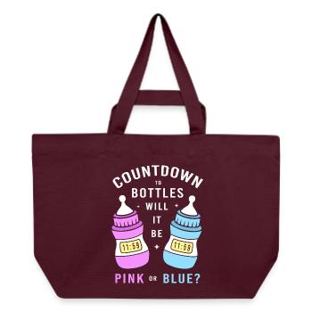 Gender Reveal New Year - Recycled Shopping Bag Stanley/Stella - burgundy - Front