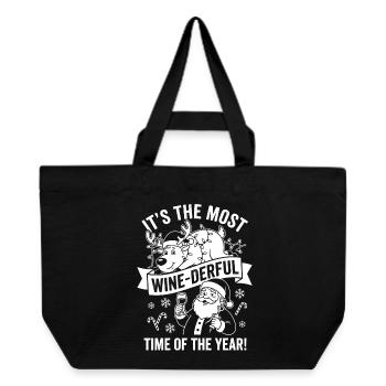 It's the Most Wine-derful Time - Recycled Shopping Bag Stanley/Stella - black - Front