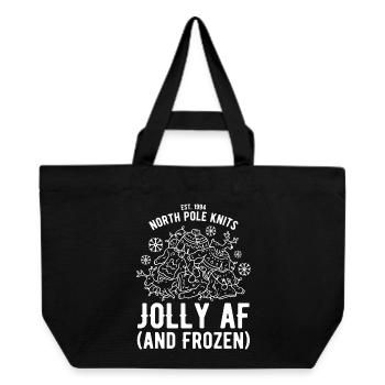 North Pole Knits – Jolly AF - Recycled Shopping Bag Stanley/Stella - black - Front