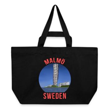 Malmo Sweden - Recycled Shopping Bag Stanley/Stella - black - Front
