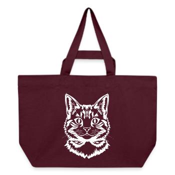 Katze weiß Katzenkopf Kätzchen Tigerkatze Geschenk - Recycelte Shopping Bag von Stanley/Stella - Burgunderrot - Vorne