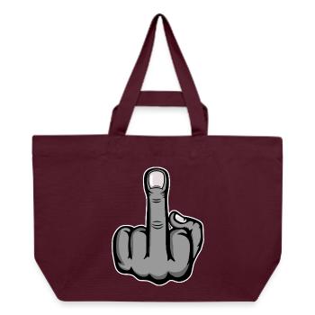 Middle Finger Stinky Finger Design Grey - Recycled Shopping Bag Stanley/Stella - burgundy - Front