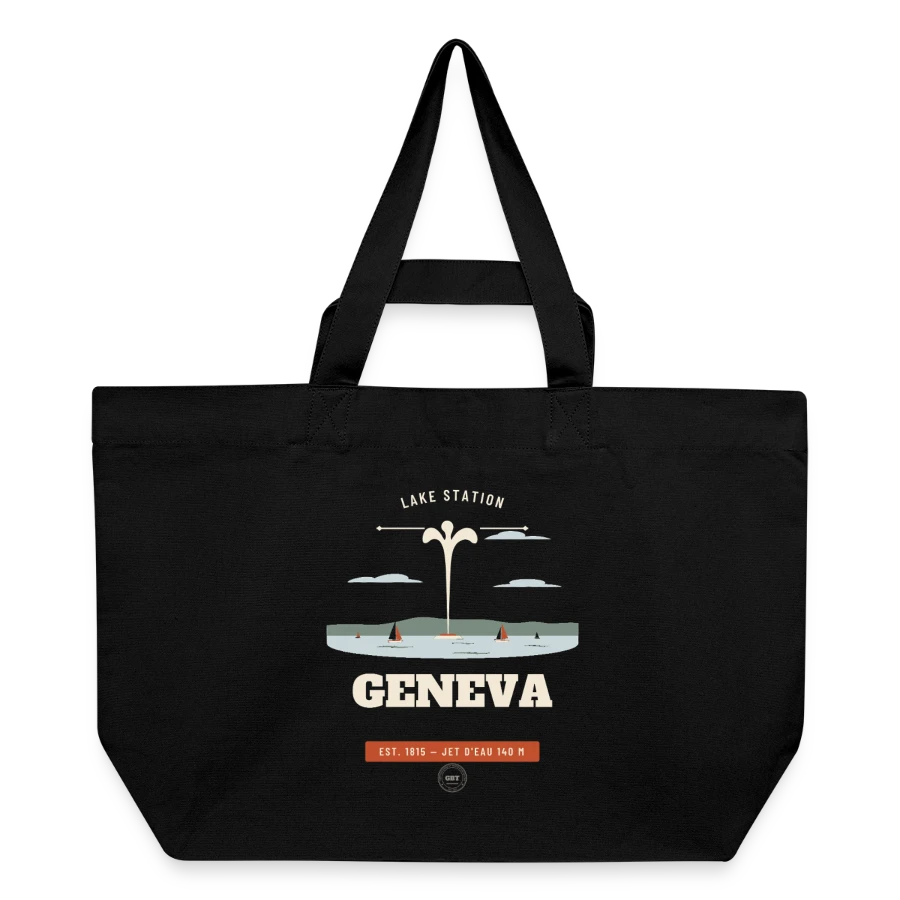 Geneva badge on a recycled shopping bag stanley/stella, black