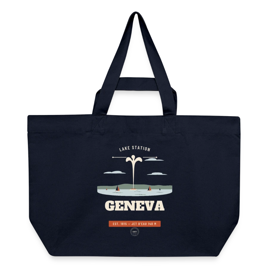 Geneva badge on a recycled shopping bag stanley/stella, navy
