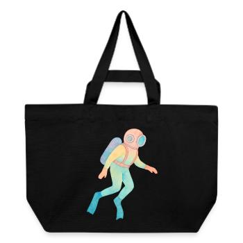 Vintage Aquarell Tiefseetaucher - Recycelte Shopping Bag von Stanley/Stella - Schwarz - Vorne