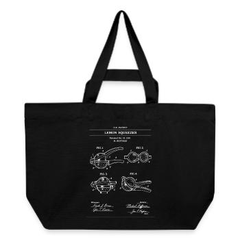 Lemon Squeezer Patent Line Art - Recycled Shopping Bag Stanley/Stella - black - Front