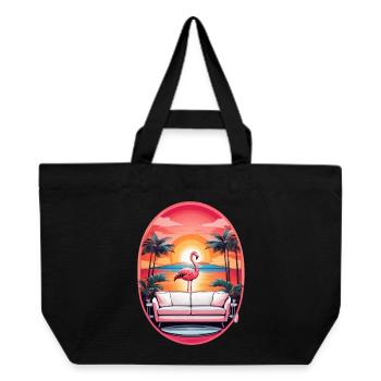 Flamingo Sofa - Recycelte Shopping Bag von Stanley/Stella - Schwarz - Vorne