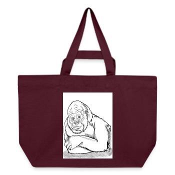 Nachdenklicher Gorilla - Recycelte Shopping Bag von Stanley/Stella - Burgunderrot - Vorne