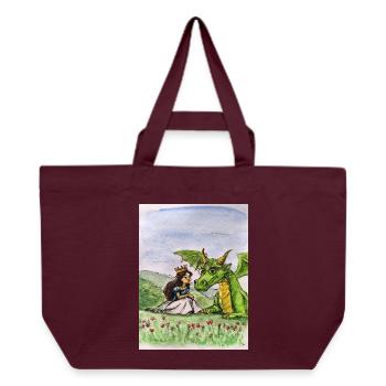 Princess and Dragon Meadow Bond - Recycled Shopping Bag Stanley/Stella - burgundy - Front