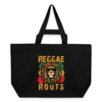 Lion Reggae Roots Rasta Vibe - Recycled Shopping Bag Stanley/Stella - black - Front