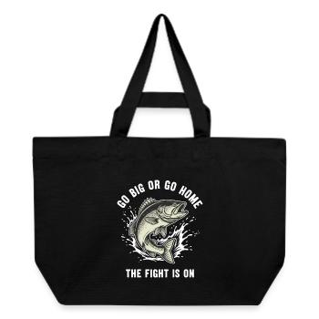 Fishing River Fighting Big Fish - Recycled Shopping Bag Stanley/Stella - black - Front