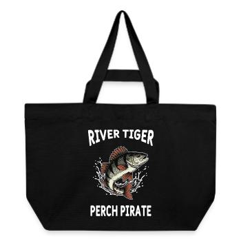 Fishing Perch River Tiger - Recycled Shopping Bag Stanley/Stella - black - Front