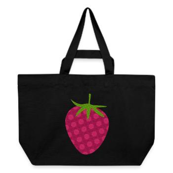 Motif Fraise Fruits Sucrés Fruits Enfants Bio - Cabas recyclé Stanley/Stella - noir - Devant