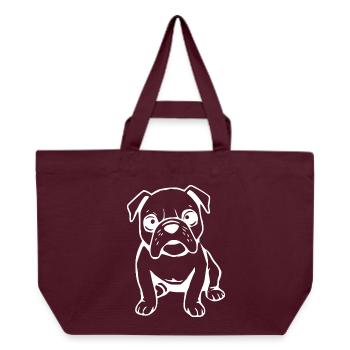 Bulldogge Hunde T-shirt Hundeshirt Geschenk  - Recycelte Shopping Bag von Stanley/Stella - Burgunderrot - Vorne
