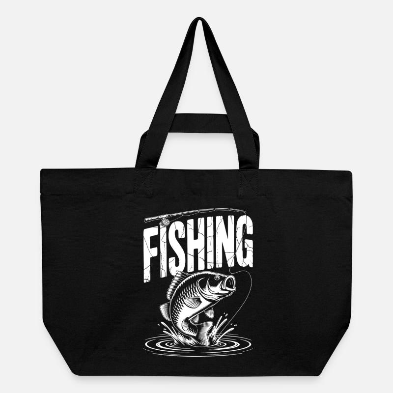 Fischen Karpfen  - Recycelte Shopping Bag von Stanley/Stella - Schwarz