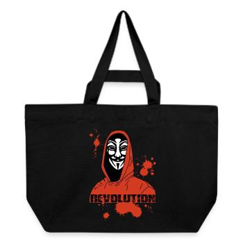 Anonymous and the Red Revolution - Recycled Shopping Bag Stanley/Stella - black - Front