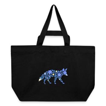 Floral nordique - Renard bleu vif - Cabas recyclé Stanley/Stella - noir - Devant