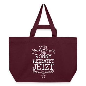 Geschenk für Ronny - Recycelte Shopping Bag von Stanley/Stella - Burgunderrot - Vorne