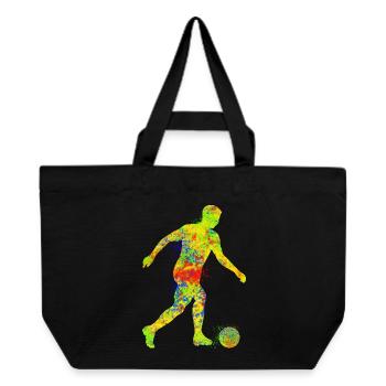 Colorful soccer T-shirt for sports fans - Recycled Shopping Bag Stanley/Stella - black - Front