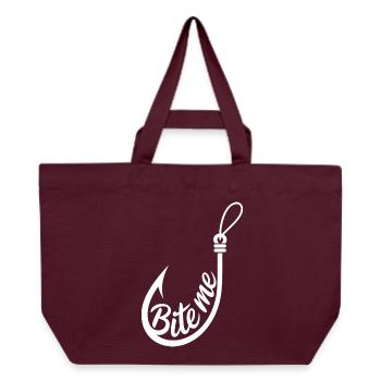 Beiß mich Haken - Recycelte Shopping Bag von Stanley/Stella - Burgunderrot - Vorne