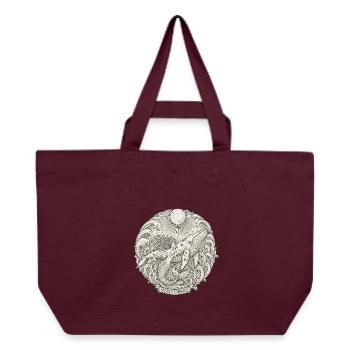 Oceanic Embrace Mermaids - Recycled Shopping Bag Stanley/Stella - burgundy - Front