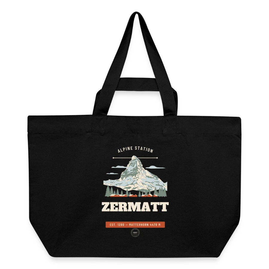 Zermatt badge on a recycled shopping bag stanley/stella, black