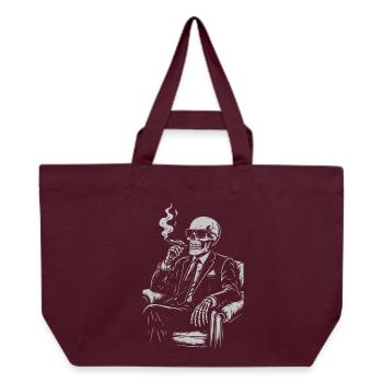 Noir Skeleton in Smoking Suit - Recycled Shopping Bag Stanley/Stella - burgundy - Front