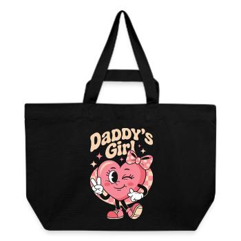 Daddys Girl Retro Heart Cute Pink Family - Recycled Shopping Bag Stanley/Stella - black - Front