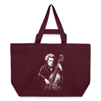 kierkegaard spielt Kontrabass in der Jazzband T-Shirt - Recycelte Shopping Bag von Stanley/Stella - Burgunderrot - Vorne