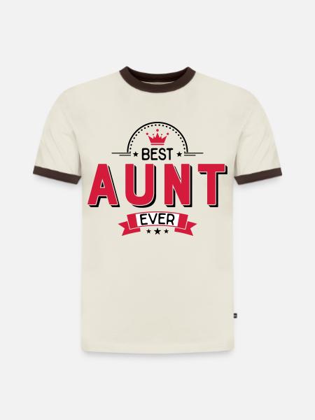 Tante - Slim Fit Männer Organic Contrast T-Shirt - Off-White/Dunkelbraun